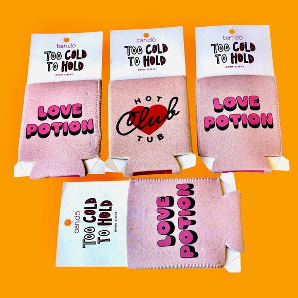 Bando Cold Drink Beverage Sleeve * Love Potion + Hot Tub Club * lot of 4 Sleeves - Picture 3 of 9